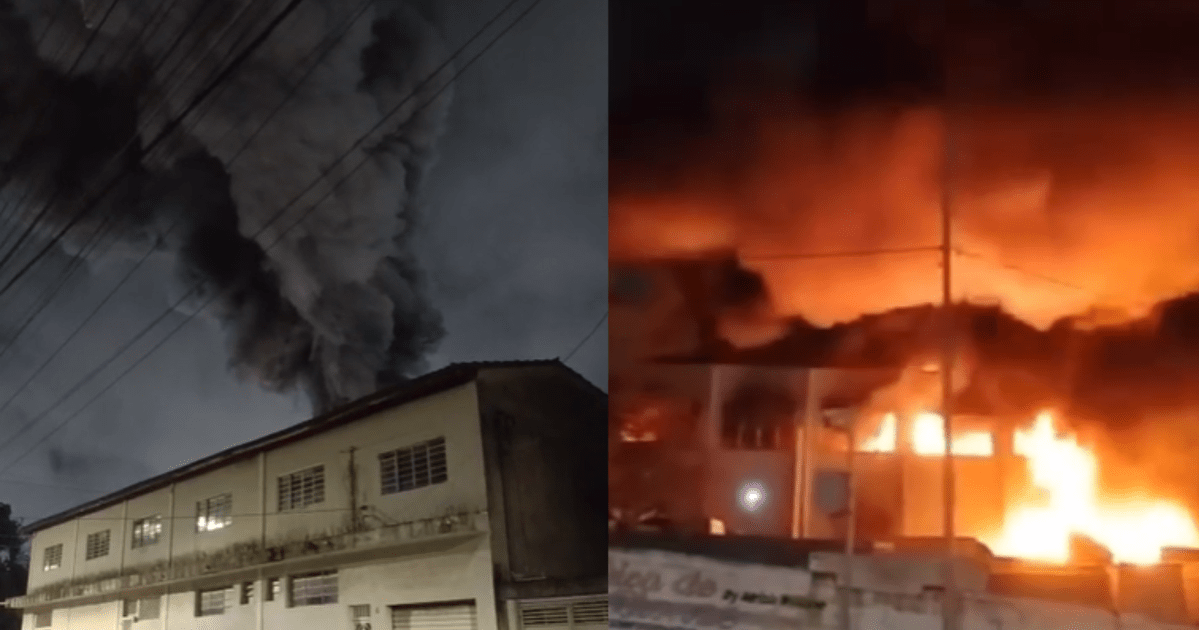 Incêndio de grandes proporções atinge galpão em Guarulhos; veja imagens