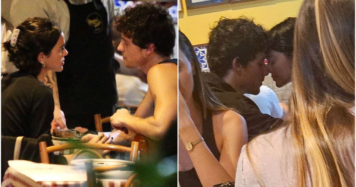 Bruna Marquezine e Shawn Mendes trocam beijos em restaurante no Rio; veja