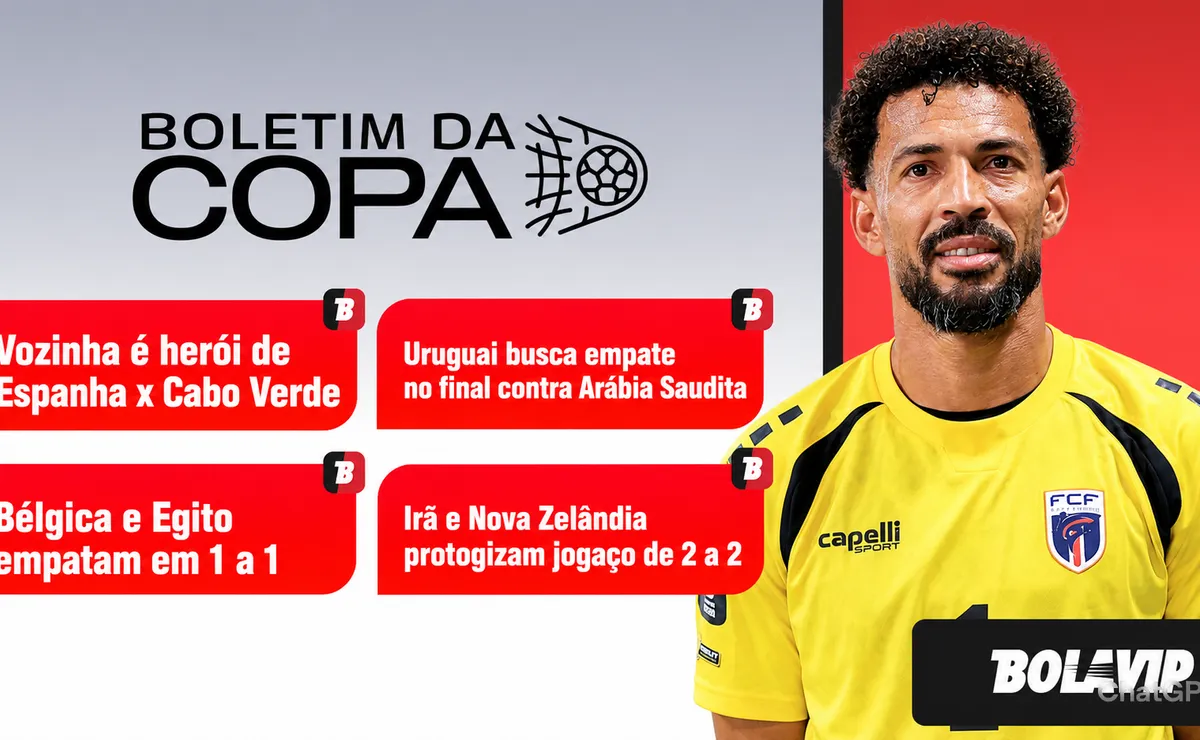 Cabo Verde empata com Espanha e estreias de Uruguai e Bélgica na Copa do Mundo; veja resumos