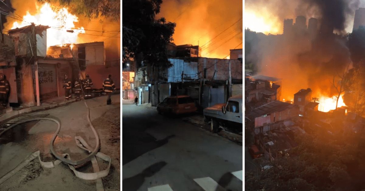 Incêndio em Paraisópolis atinge 150 moradias e famílias ficam desabrigadas