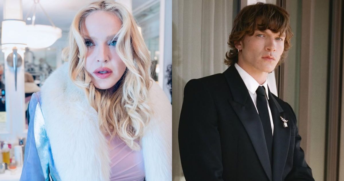Fã de Madonna, ator de “Heated Rivalry” fuma com cantora em desfile