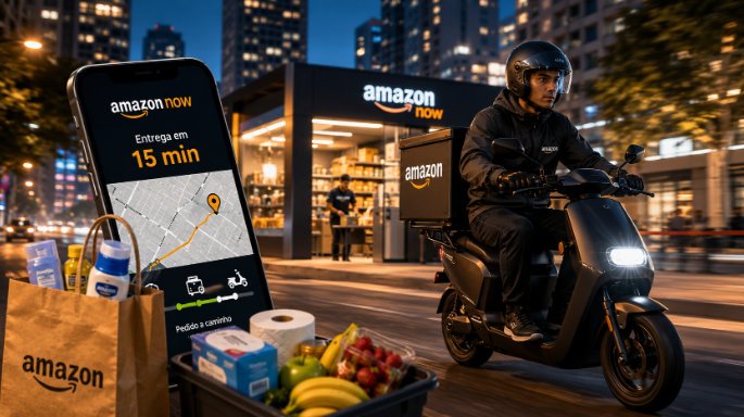 Estratégia da Amazon Now promete entregas em 15 minutos