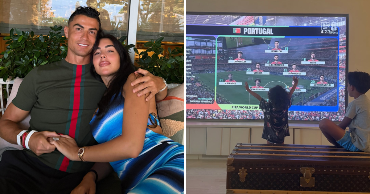 Georgina Rodríguez mostra filhos torcendo por Cristiano Ronaldo; veja
