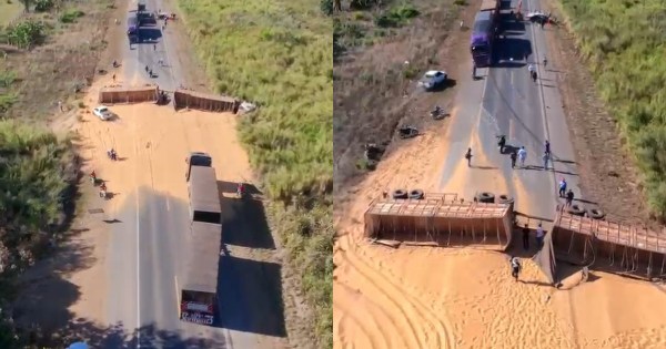 Acidente entre caminhão e carro deixa uma pessoa morta e três feridas na BR-364 em RO