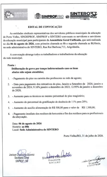 EDITAL DE CONVOCAÇÃO