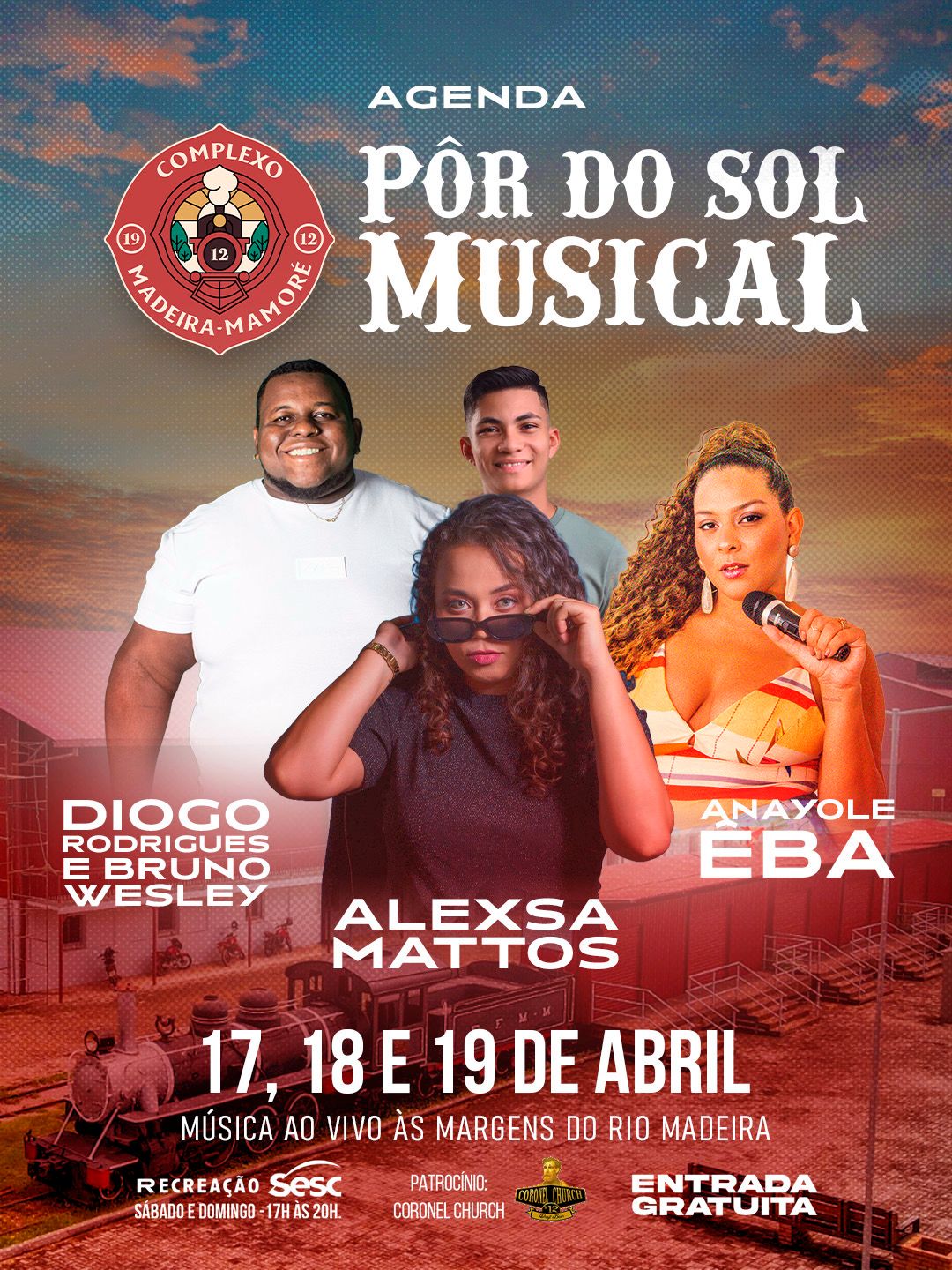 Programação musical anima o fim de semana no Complexo Madeira-Mamoré