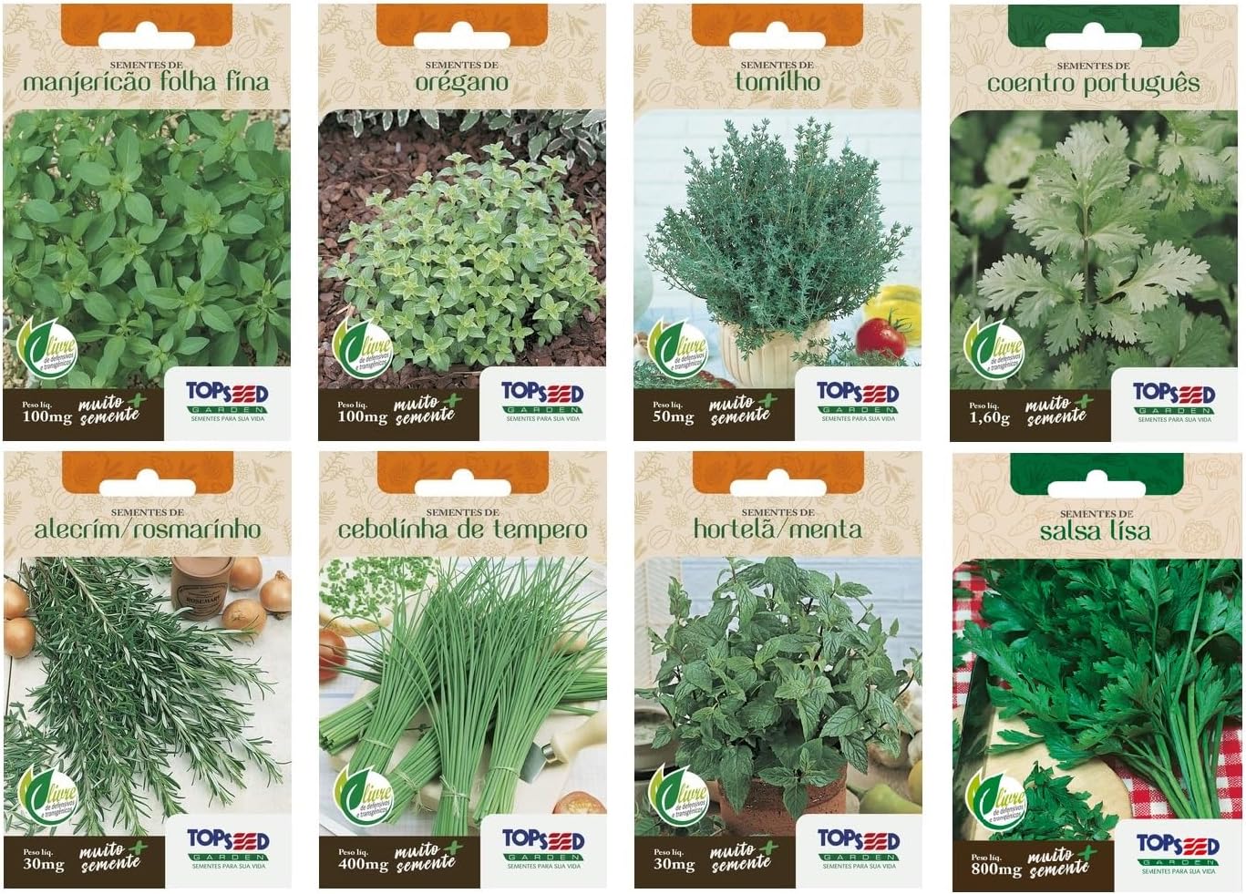 Descubra o Kit de 8 Sementes Naturais para Horta: Temperos Essenciais para Seu Jardim