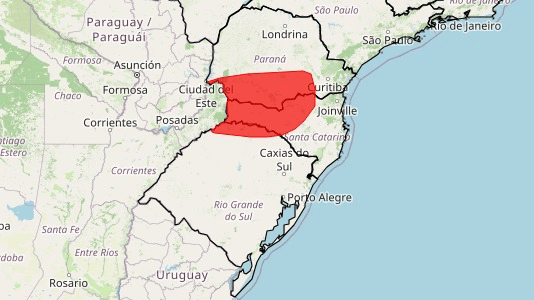 Sul do Brasil entra em alerta de perigo para tempestade neste sábado (24)