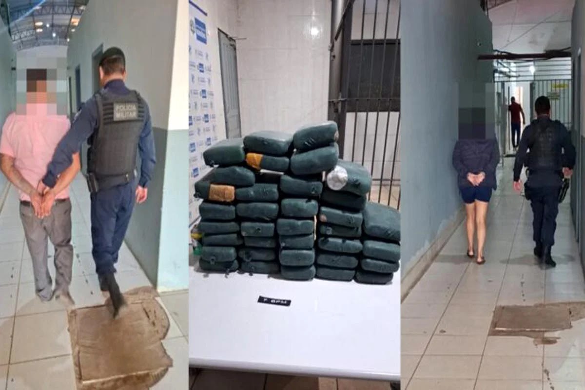 Motorista de ônibus e esposa são presos com mais de 40 kg de maconha em Porto Velho