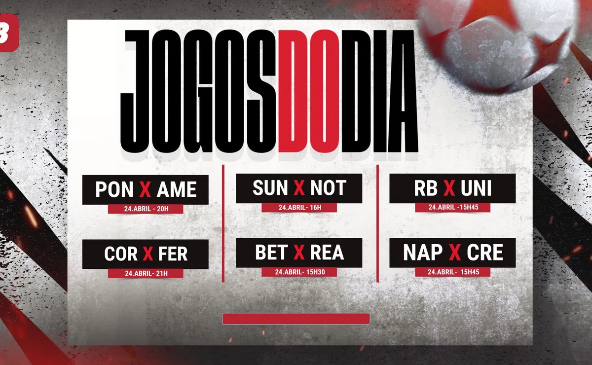 Agenda de jogos de hoje (24/04): horários e onde assistir futebol ao vivo nesta sexta